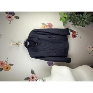 Edifice Men's Black Cotton Linen Blend Utility Jacket - Size - 38